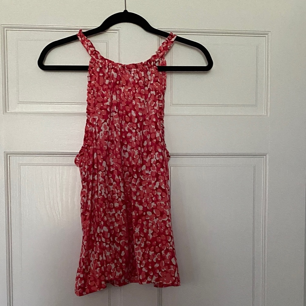 Liverpool Red and White Abstract Halter Top